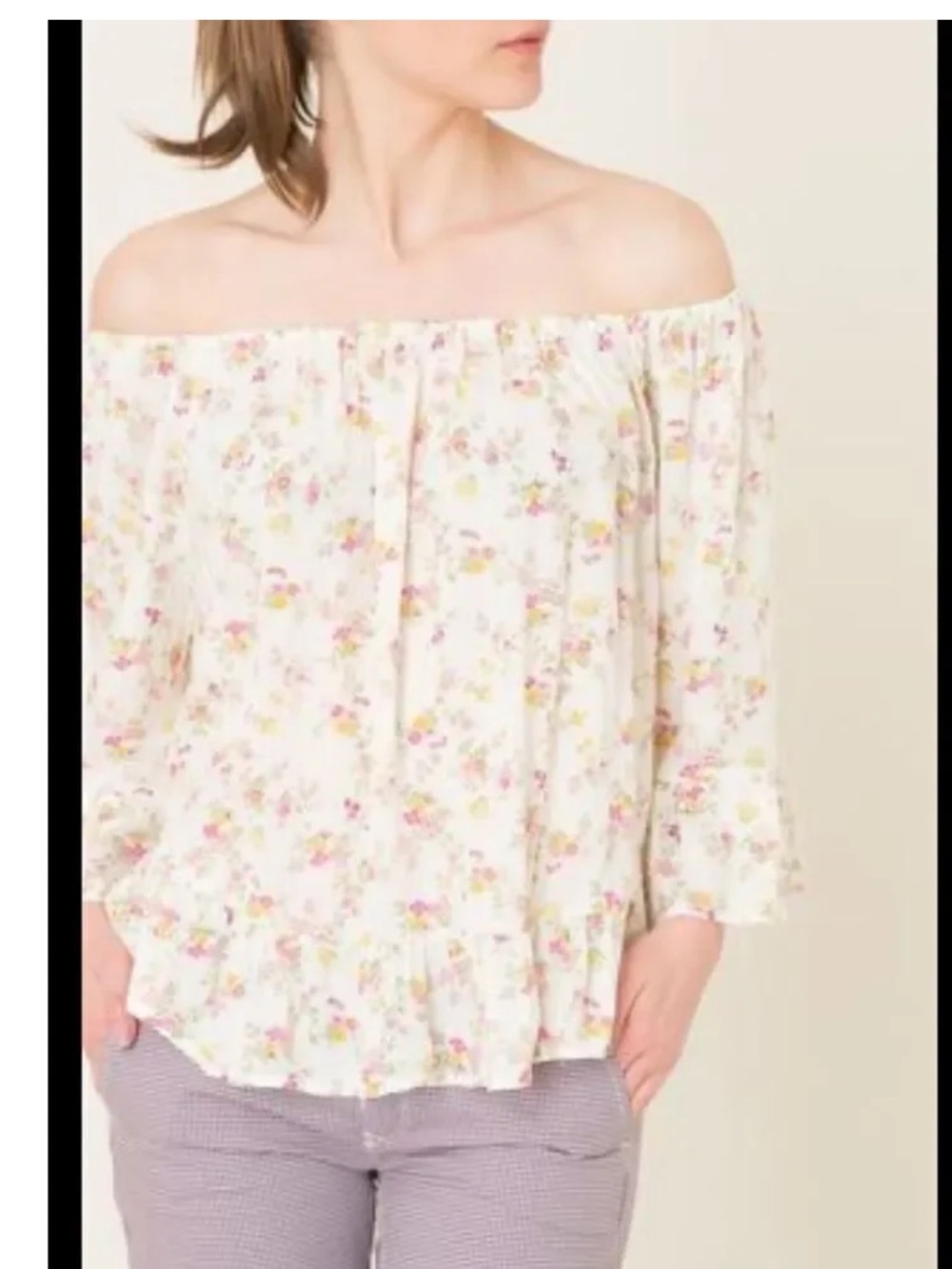 Denim & SupplRalph Lauren Off-Shoulder Floral Blouse